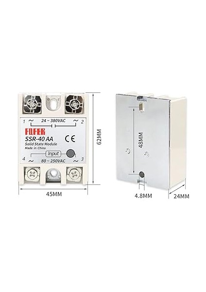 Ssr Röle 40A Ac 24-380V Tek Fazlı Solid State Röle Elektronik Anahtar Termostat Resiztans Motor Lamba Makine fiyatları
