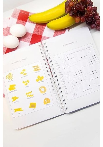 Color Yemek Tarif Defteri Görselli Spiralli Bej fırsatları