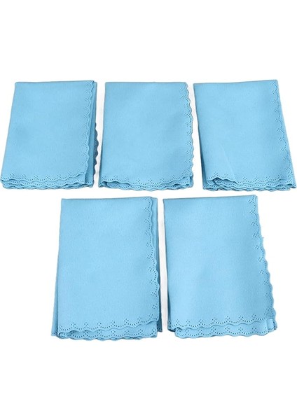 Piyano Temizleme Bezi Etkili Pamuklu Kumaş Gitar Bas Kemanı Için Müzikal Parlatma Bezi, Çok Çeşitli Aletler ve Eşyalar Için 5 Parça (Gök Mavisi)