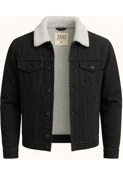 Zbd Erkek Slim Fit Kürklü Kot Ceket - 7432