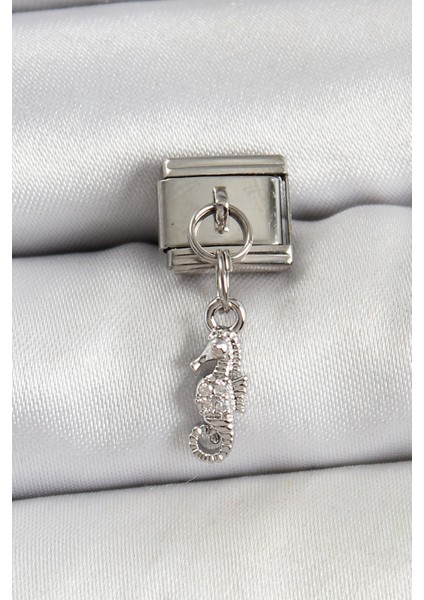 316L Çelik Sallantılı Deniz Atı Gümüş Renk Nomination Charm