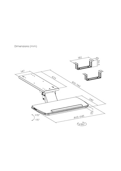 Masa Altı Çekilebilir Ayarlanabilir Klavye Rafı indirimleri