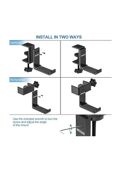 Kulaklık Standı, Evrensel Kulaklık Tutucu, Alüminyum Kulaklık Tutucu, Oyun Kulaklığı, Ayarlanabilir Kıskaç, Bluetooth Kulaklık, Çocuklar Için Kulaklık Standı, Siyah modelleri