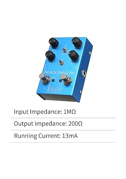 Overdrive Gitar Efekt Pedalı 2 Geçiş Modu Anahtarı Ton/kazanç/ses/güçlendirme Kontrolleri Elektrik Gitar Için - Mum Mavi indirimleri