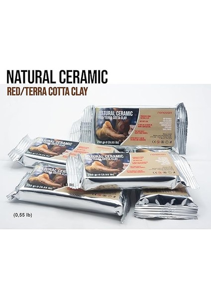 Seramik Kil Hamuru, Kırmızı Terra/cotta 250 gr Fırınlamaya Gerek Olmayan Güzel Sanatlar Figür Heykel Modelleme Oyun ve Montessori Sınıfları Için Toksik Olmayan Doğal Kil modelleri