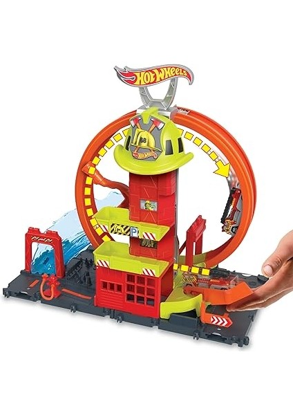 Wheels Çember Pistli Iftaiye Istasyonu 1 Oyuncak Araba ve Süper Çemberli Itfaiye Istasyonu Içeren Hot Wheels™ Şehri Çember Pistli Iftaiye Istasyonu HKX41 fırsatları