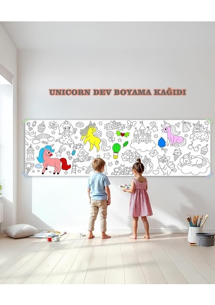 Temalı Dev Boyama Kağıdı 2,5 Metre Rulo Boyama Kağıdı Çocuk Anaokulu ve Kreşler Için Aktivite Çocuk Eğitici Boyama