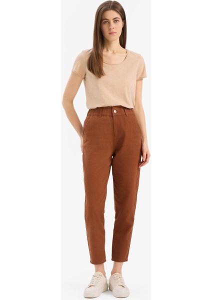 Paperbag Gabardin Kumaş Pantolon Cepli Standart Paça S2790AZ25SP