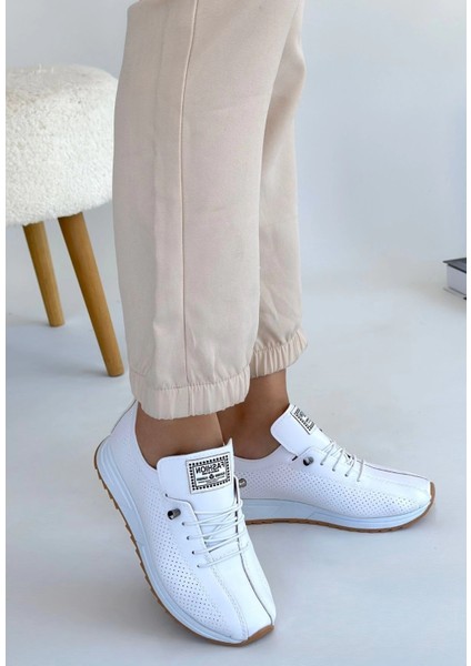 Drnds Fiert Beyaz Cilt Bağcıklı Spor Ayakkabı (Numara: 36) modelleri