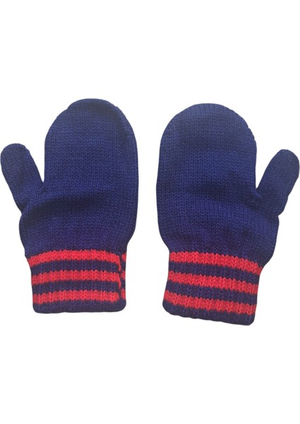Parmaksız Erkek Bebe Eldiveni Lacivert Örgü Eldiven 0-3 Yaş indirimleri