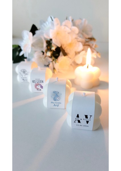 25 Adet Kişiye Özel Bubble Mum Hediyelik – Nişan, Söz, Nikah, Doğum Günü, Yenidoğan, Baby Shower fırsatları
