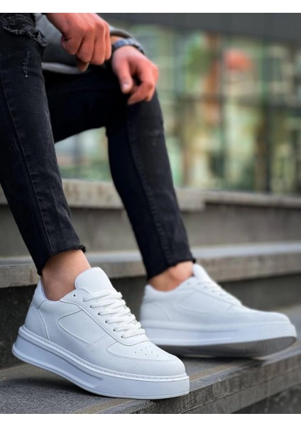 Drnds Kb-X8 Kuback Beyaz Cilt Beyaz Yüksek Taban Günlük Spor Ayakkabı (Numara: 44)