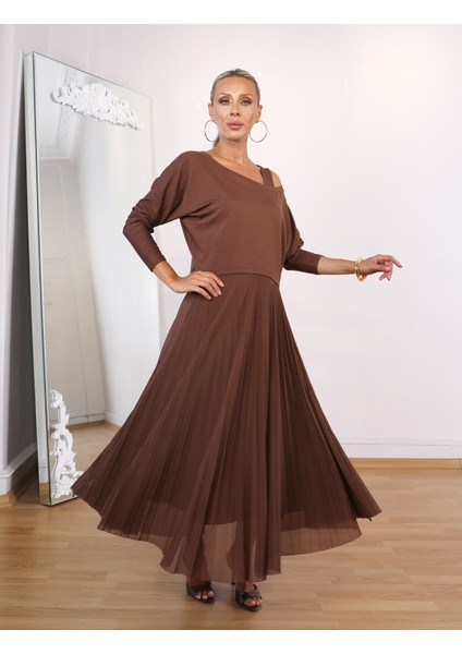 Buketli Kadın Içi Kolsuz Eteği Tül Pliseli Üstü Kısa Bluzlü Iki Parçalı Elbise fiyatları