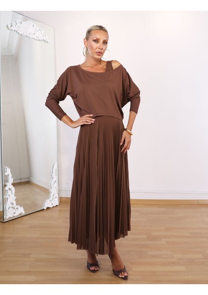 Buketli Kadın Içi Kolsuz Eteği Tül Pliseli Üstü Kısa Bluzlü Iki Parçalı Elbise fırsatları