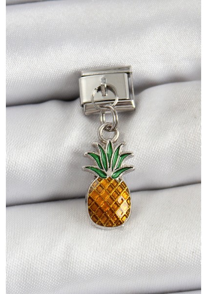 316L Çelik Sallantılı Ananas Gümüş Renk Nomination Charm