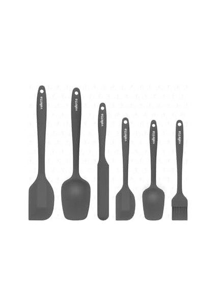Valletta Drongo Dayanıklı Yanmaz Yapışmaz Silikon Spatula Seti 6 Parça Gri fiyatları