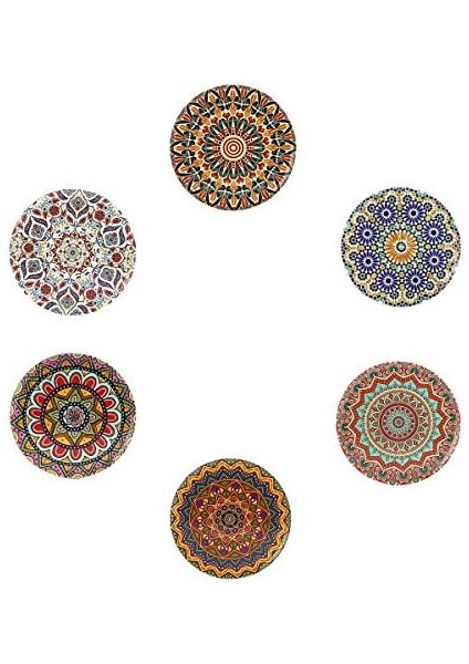 6 Lı Çini Desenli (Autum) Metal Bardak Altlığı ve Metal Stand modelleri