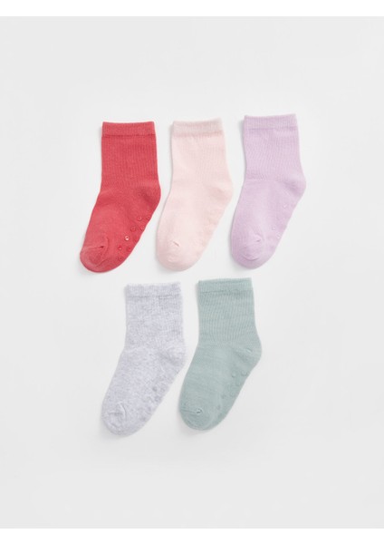 Yeni Sezon Basic Kız Bebek Soket Çorap 5'li