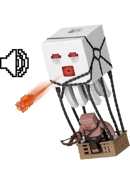 Mattel Minecraft Filmden Ilham Alan Aksiyon Figürü Seti, Işıklar, Sesler ve Ateş Topu Fırlatma Özelliğiyle Balon Figürü, Fırlatıcı ve Disk, Piglin Savaşçısı, JFB69 modelleri