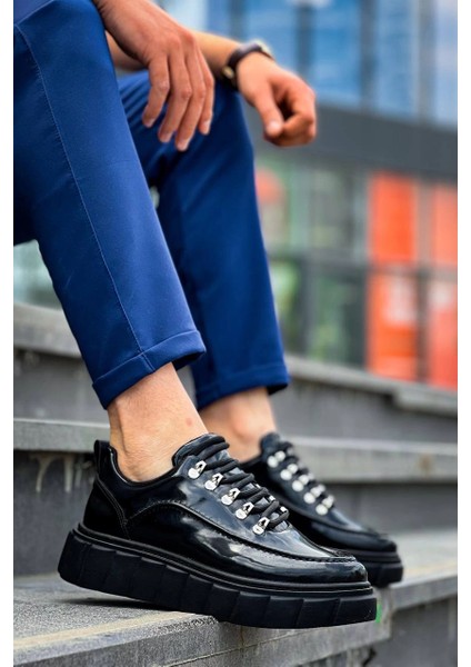 Drnds KB-X10 Kuback Siyah Rugan Siyah Yüksek Taban Günlük Spor Ayakkabı (Numara: 44)