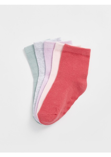 Yeni Sezon Basic Kız Bebek Soket Çorap 5'li modelleri