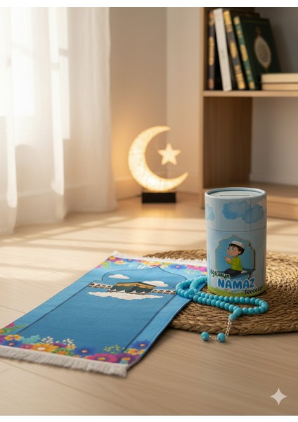 Çocuk Takke Tesbih Kumbara Kutu Seccade Set Erkek Kız Çocuk Seccadesi Namazlık Namaza Alıştırma Hediyelik fiyatları