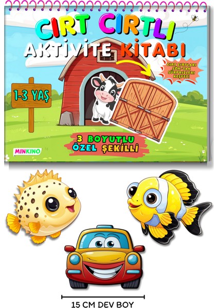 3 Boyutlu Cırt Cırtlı Etkinlik Kitabı | 3 Boyutlu, Kalın Karton, Büyük Parçalar (1-3 Yaş)