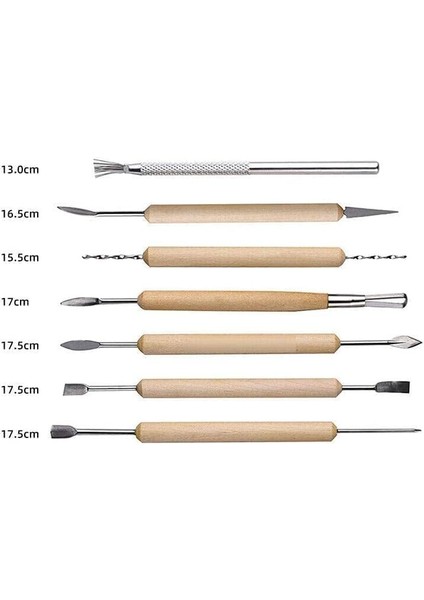 Renovon 16 Parça Ahşap Seramik Oyma Aleti Seti Polimer ve Doğal Kil Çömlekçilik Heykel Çocuk Yetişkin Sanatçı Için El Sanatları Aksesuar ve Model Yapımı, 250 gr Doğal Beyaz Kil ile (Beyaz Kil) modelleri