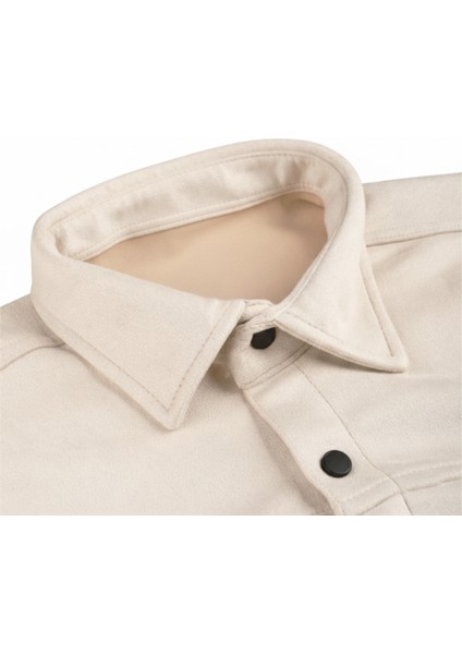 Erkek Krem Kırışmayan Süet Kumaş ÇıtÇıtlı Cepli Slim Fit Mevsimlik Gömlek 2302329 fırsatları