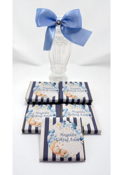 Ayda Uyuyan Ayı Temalı Isme Özel Bebek - Doğum Günü Çikolatası modelleri