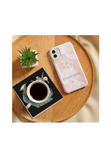 Hayat Ağacı, Fil, Fatma Ana Eli , Şahmeran Taş Bardak Altlığı Seti - 4 Parça - Dekoratif, Rustik Mutfak Aksesuarı, 10X10 Cm, Kaydırmaz Tabanlı, Şık ve Dayanıklı SC252