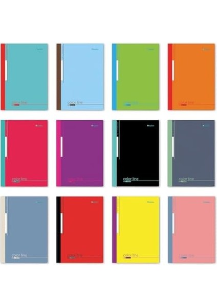 A4 Dikişli Okul Defteri 6 Lı Paket (3 Çizgili + 3 Kareli) - 60 Yaprak (120 Sayfa)