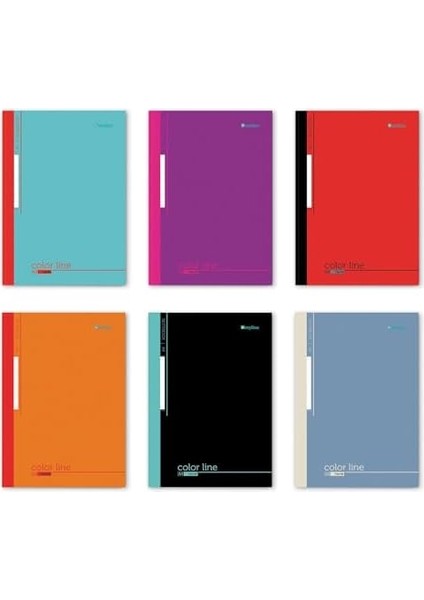 A4 Dikişli Okul Defteri 6 Lı Paket (3 Çizgili + 3 Kareli) - 60 Yaprak (120 Sayfa) modelleri