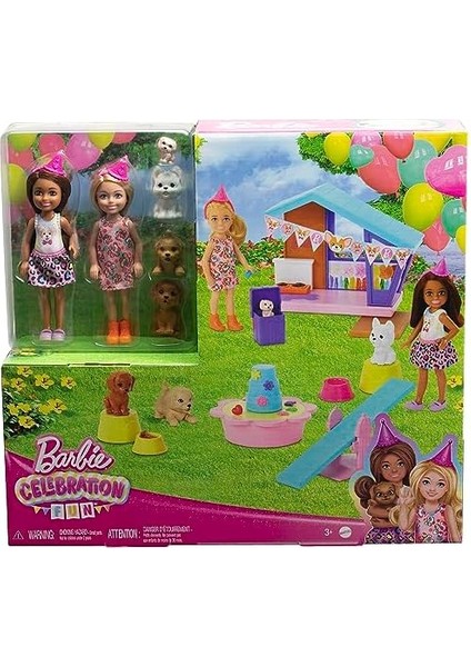 Chelsea Köpekçiğin Doğum Günü Oyun Seti, 2 Küçük Bebek, Köpek Kulübesi, Yavru Köpekler ve 15'ten Fazla Parti Aksesuarı Ile, HJY88 modelleri