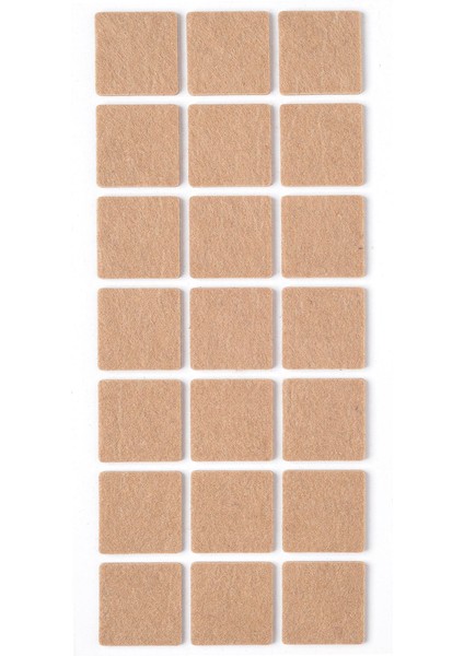 21 Adet Yapışkanlı Sandalye, Masa, Koltuk Altı Parke Koruma Keçesi, Kare, 3 x 3 cm