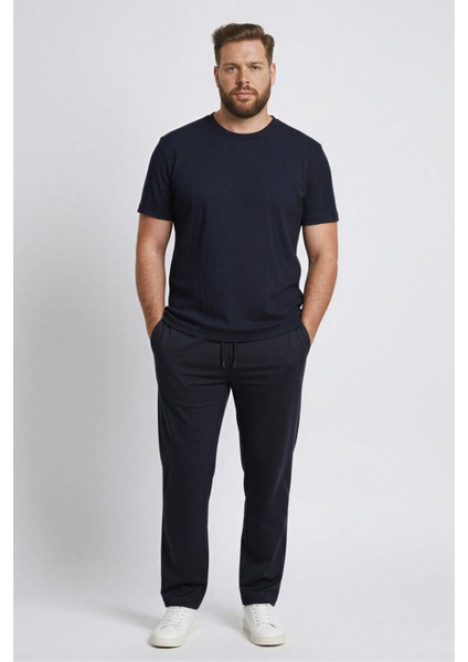 Slim Fit Dar Kesim Bisiklet Yaka Krinkıl Kısa Kollu Tişört D7225AX25SP