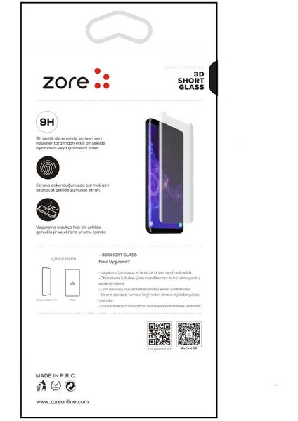 Galaxy Note 9 Zore 3D Short Glass Ekran Koruyucu modelleri
