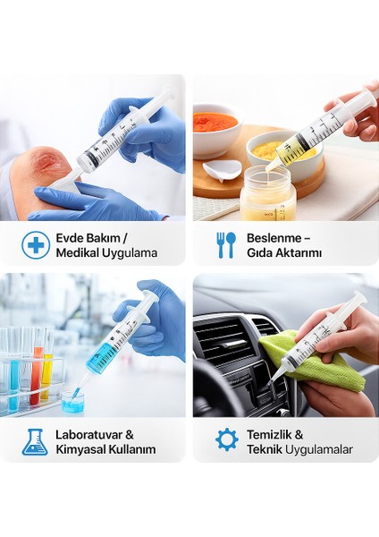 Genjet Steril 50 ml (60CC) Katater Şırınga Tek Kullanımlık Luer Beslenme 3 Parçalı 5 Adet Enjektör fiyatları