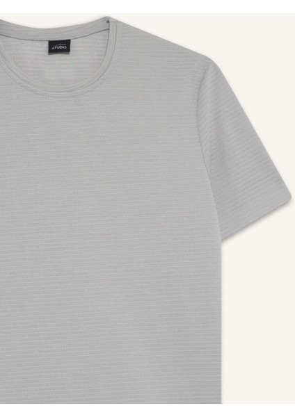 Slim Fit Dar Kesim Bisiklet Yaka Basic Düz Kısa Kollu Tişört