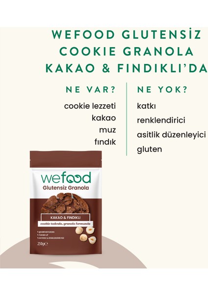 Glutensiz Granola Kakao & Fındıklı 250 gr 3'Lü modelleri