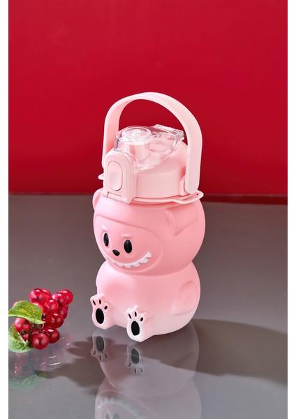 Labubu Suluk - 1000 ml Taşınabilir Kulplu, Pipetli, Bpa’sız, Kilitli ve Sızdırmaz Kapak - Pembe fiyatları