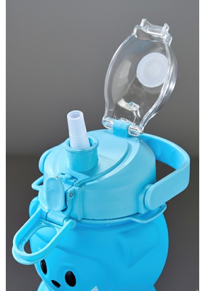 Labubu Suluk - 1000 ml Taşınabilir Kulplu, Pipetli, Bpa’sız, Kilitli ve Sızdırmaz Kapak - Mavi fırsatları
