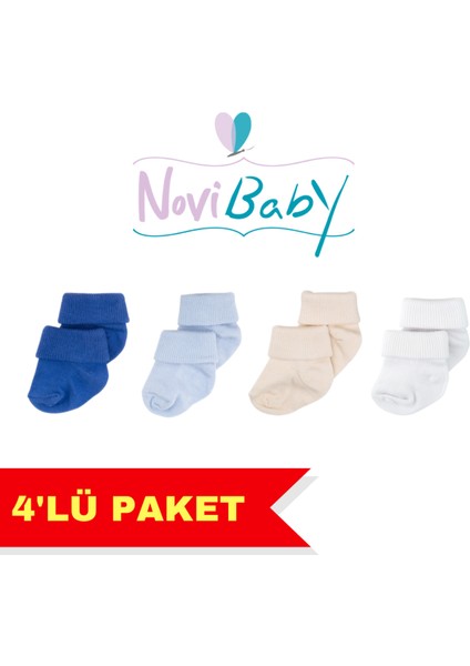 4'lü Bambu Bebek Çorap, Yenidoğan Bebek Çorabı, Kız Erkek Çocuk, Wz4