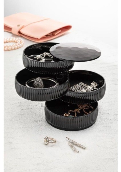 4 Katlı Dönen Silindir Takı Organizeri