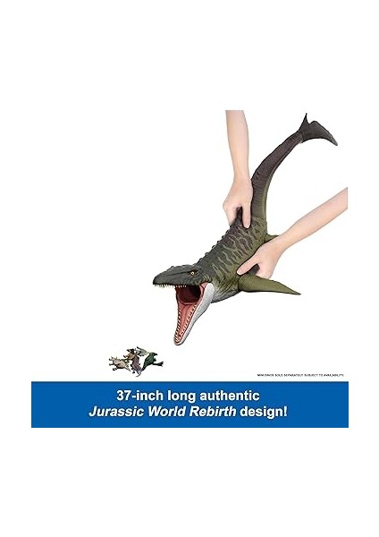 Jurassic World Rebirth Devasa Mosasaurus Aksiyon Figürü, 2 Saldırı Hareketine Sahip Dinozor Oyuncağı, Filmden Uyarlanan Tasarım, Bükülebilir Eklemler, JGB51 indirimleri