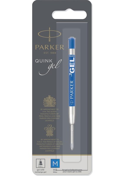 1950346 Jel Tükenmez Kalem Yedeği, Orta Kalınlıkta Uç, Mavi, Gri