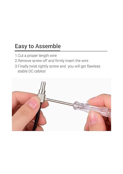 Kompakt Lehimsiz Dc Kablo Seti Dıy Gitar Pedalı Kartı Kabloları 12 Lehimsiz Fiş 5 Kablo ve Mini Tornavida Müzik Aleti Aksesuar Seti Dahil Özel Uzunluk indirimleri