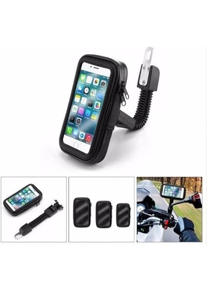 Motosiklet Dikiz Ayna Için Telefon Tutucu Su Geçirmez Fermuarlı Kılıf 6.7 Inç Kadar Uyumlu Scooter Telefon Tutucu Xl1 modelleri