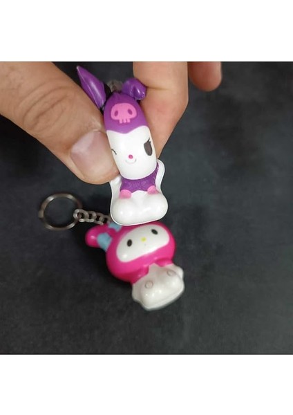Store 2 Adet Shukushi Sanrio Kwaii Ailesi Kuromi Melodi Anahtarlık Seti 2li Figür Oyuncak Sukuşi Set, Mor-Pembe indirimleri