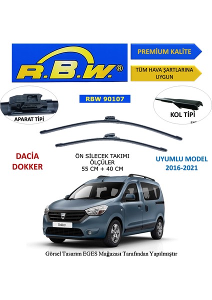 Dacia Dokker (2016-2021) Ön Silecek Süpürgesi 550MM + 400MM